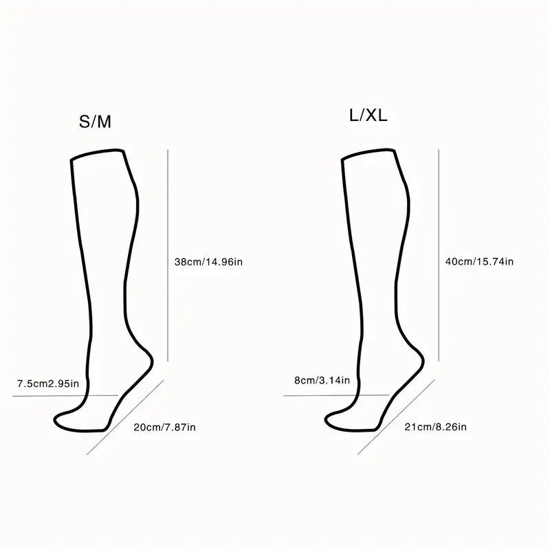 6 pairs of tight compression socks, cycling 15-25mm mercury over the knee compression socks suitable for running and cycling