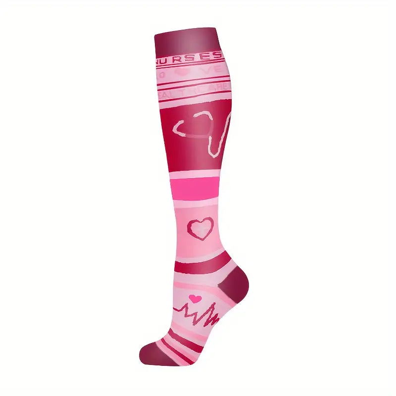 6 pairs of tight compression socks, cycling 15-25mm mercury over the knee compression socks suitable for running and cycling