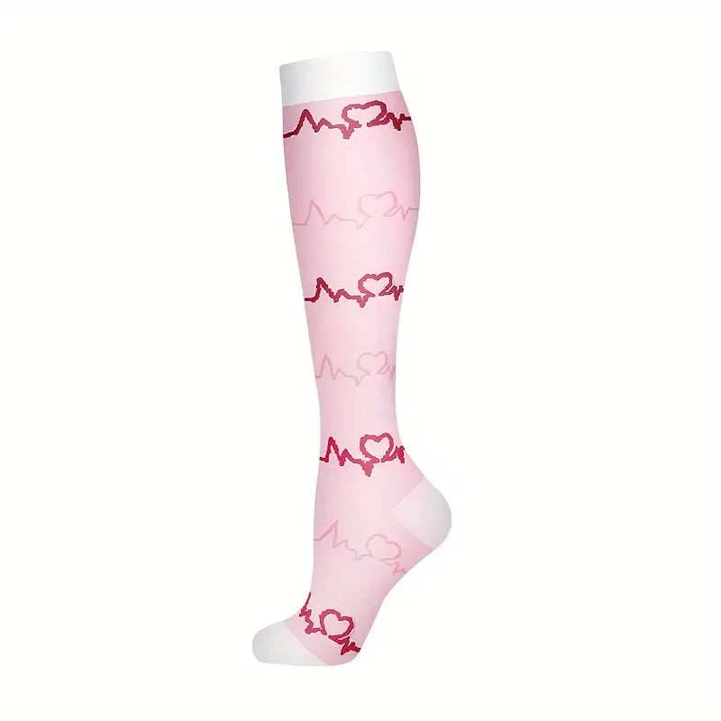 6 pairs of tight compression socks, cycling 15-25mm mercury over the knee compression socks suitable for running and cycling