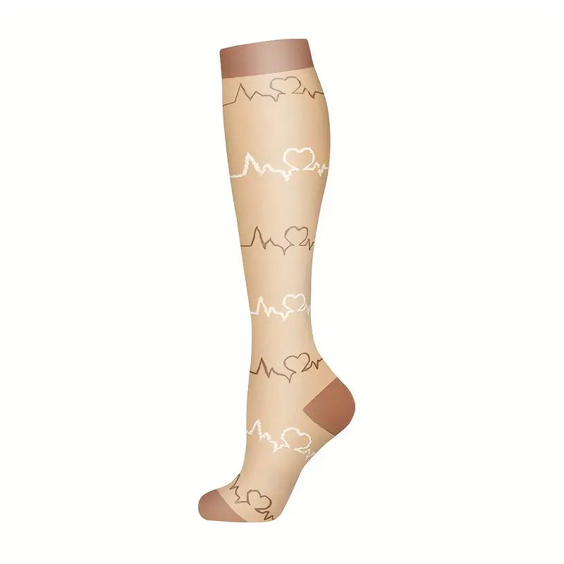 6 pairs of tight compression socks, cycling 15-25mm mercury over the knee compression socks suitable for running and cycling