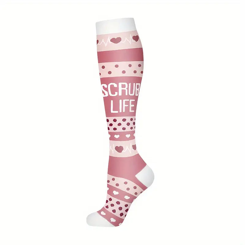6 pairs of tight compression socks, cycling 15-25mm mercury over the knee compression socks suitable for running and cycling